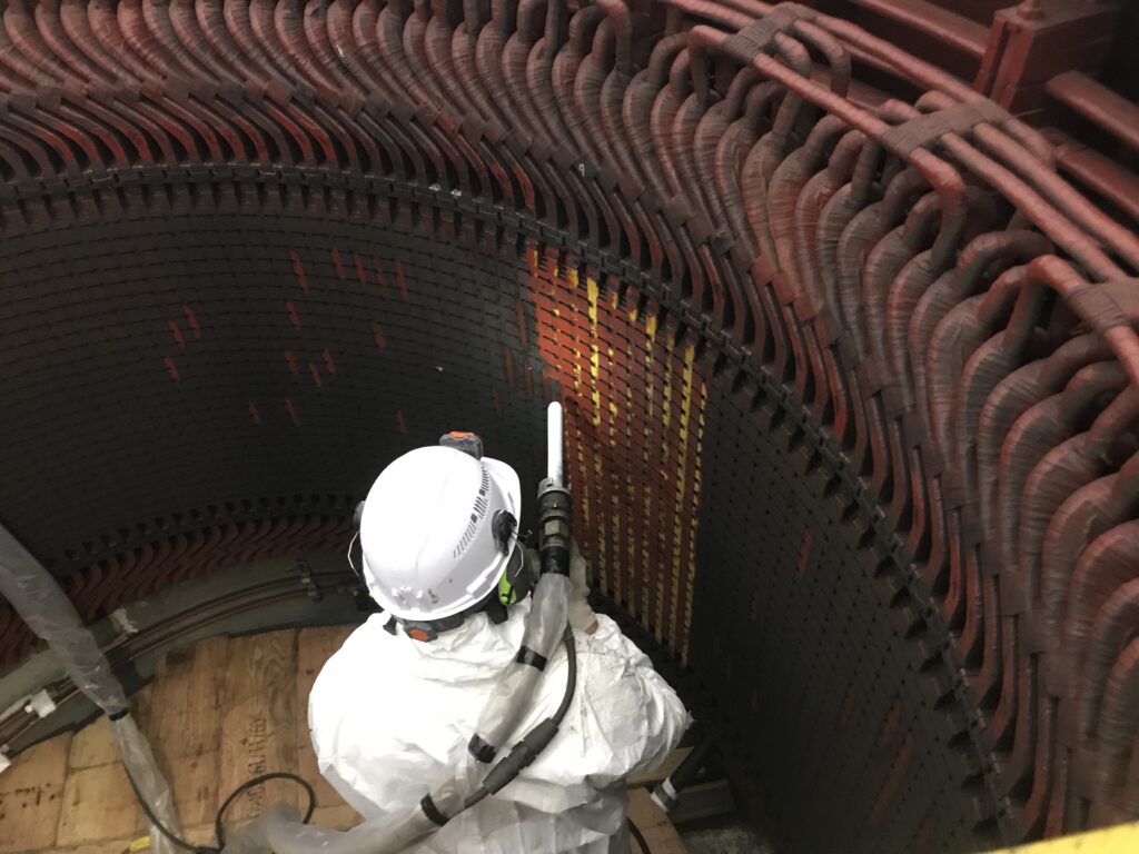 Dry ice blasting stator